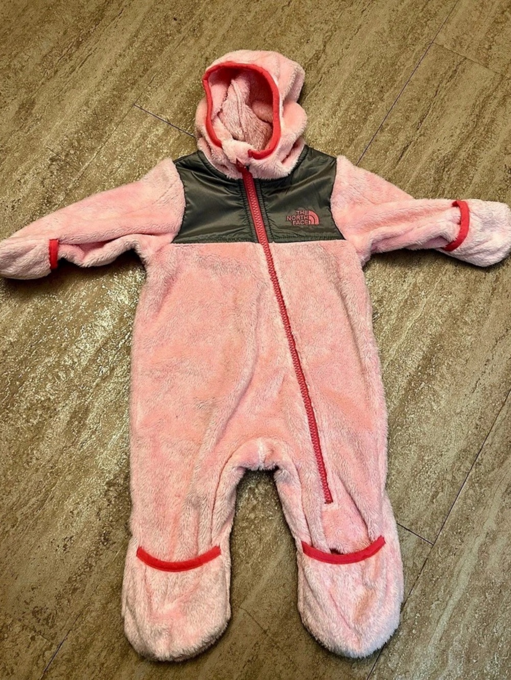 The North Face Baby Denali One-Piece Pink Footie